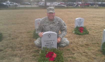 Joe at his Father’s WWII Marker