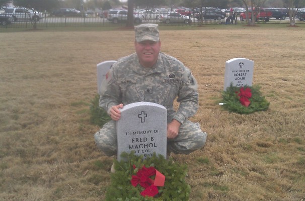 Joe at his Father’s WWII Marker